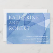 モダンエレガント水色結婚図形 招待状 (正面)