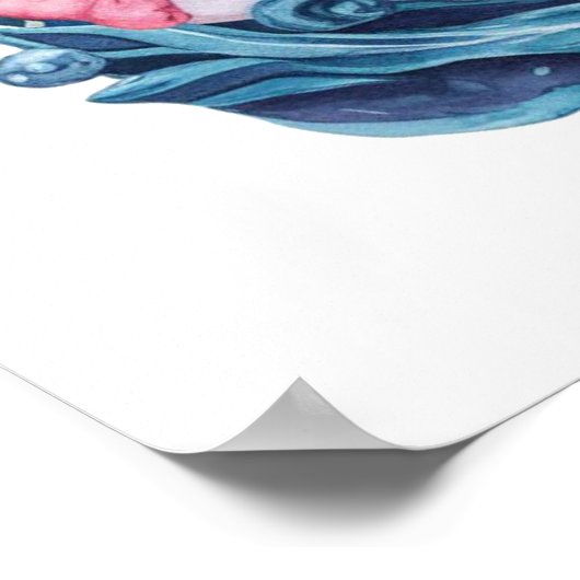 モダンエレガント水色 ポスター (角)