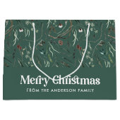 モダンエレガント水色 ラージペーパーバッグ (正面)