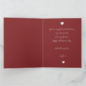 モダンエレガント永遠に愛する写真バレンタインのカード カード (内部)