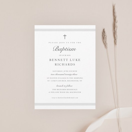 モダンエレガント洗礼式招待状 招待状