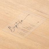 モダンエレガント洗礼 アクリル招待状 (レイダウン)