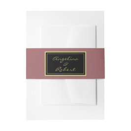 モダンエレガント深いピンク金ゴールド結婚スクリプト 招待状ベリーバンド