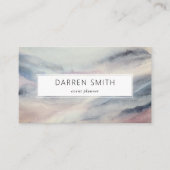 モダンエレガント灰色の水色抽象芸術波 名刺 (正面)