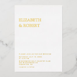 モダンエレガント無のミニマ結婚リスト 箔招待状