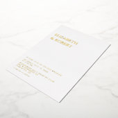 モダンエレガント無のミニマ結婚リスト 箔招待状 (回転した状態)