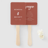 モダンエレガント焼れんが婚式プログラム ハンドファン (正面&裏面)