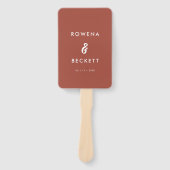 モダンエレガント焼れんが婚式プログラム ハンドファン (正面)