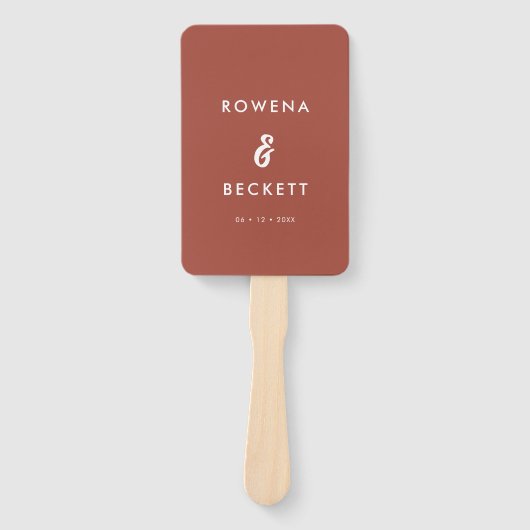 モダンエレガント焼れんが婚式プログラム ハンドファン (正面)