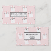 モダンエレガント猫のカスタマイズ型 名刺 (正面/裏面)