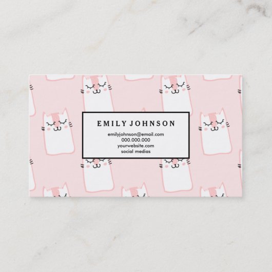 モダンエレガント猫のカスタマイズ型 名刺 (裏面)