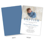 モダンエレガント男の子の洗礼 招待状