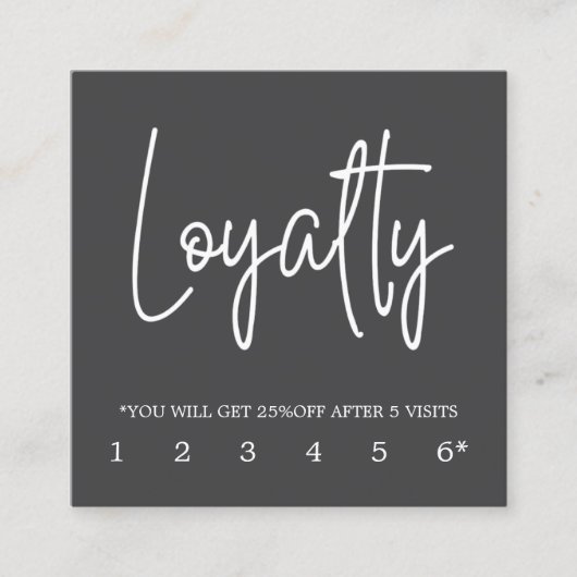 モダンエレガント白はっきりした ロイヤリティカード (正面)