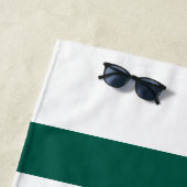 モダンエレガント白ストライプ文字のパターン名 ビーチタオル (インサイチュ)