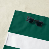 モダンエレガント白ストライプ文字のパターン名 ビーチタオル (インサイチュ)