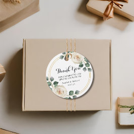 モダンエレガント白ローズ結婚ズ フェイバータグ