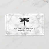 モダンエレガント白大理石トンボ 名刺 (正面)