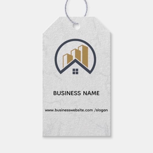 モダンエレガント白実在層 ギフトタグ (正面)