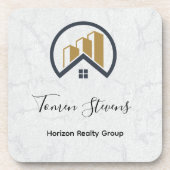 モダンエレガント白実在層 コースター (正面)