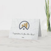 モダンエレガント白実在層 サンキューカード (裏面)