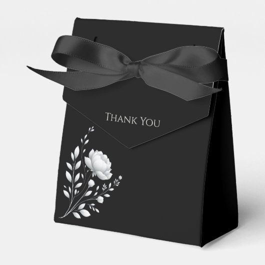 モダンエレガント白結婚の花 フェイバーボックス (正面サイド)