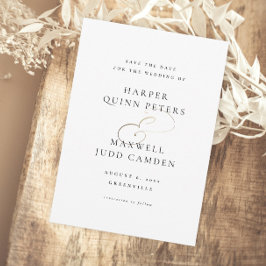 モダンエレガント白結婚色 セーブザデート