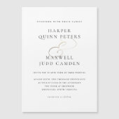 モダンエレガント白結婚色 マグネット招待状 (正面)