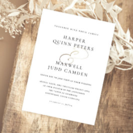 モダンエレガント白結婚色 マグネット招待状