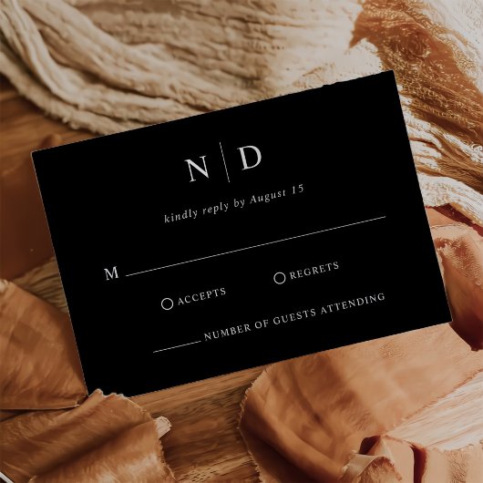 モダンエレガント白結婚色 出欠カード