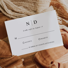 モダンエレガント白結婚色 出欠カード