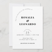 モダンエレガント白結婚色 招待状 (正面)