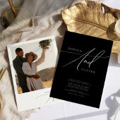 モダンエレガント白結婚色 招待状