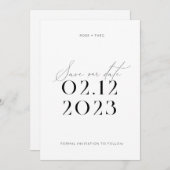 モダンエレガント白結婚色 招待状 (正面/裏面)