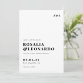 モダンエレガント白結婚色 招待状 (スタンド正面)