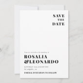 モダンエレガント白結婚色 招待状 (正面)