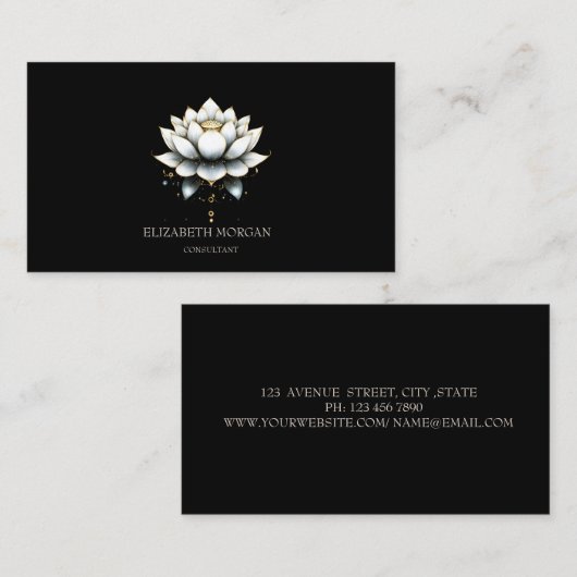 モダンエレガント白蓮 名刺 (正面/裏面)