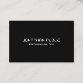 モダンエレガント白黒お洒落テンプレートシックトップ 名刺 (正面)