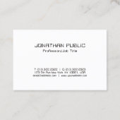 モダンエレガント白黒お洒落テンプレートシックトップ 名刺 (裏面)