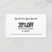 モダンエレガント白黒はっきりした美しい 割引カード (正面)