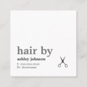 モダンエレガント白黒グレイ美容師 スクエア名刺 (正面)