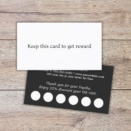 モダンエレガント白黒サロン ロイヤリティカード
