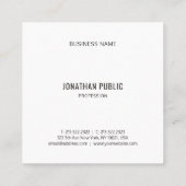 モダンエレガント白黒シンプルテンプレートトレンディー スクエア名刺 (裏面)