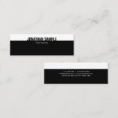 モダンエレガント白黒テンプレートクリエイティブB&W スキニー名刺 (正面/裏面)