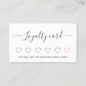 モダンエレガント白黒ハートサロン ロイヤリティカード (正面)