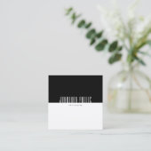 モダンエレガント白黒プロフェッショナルテンプレート スクエア名刺 (スタンド正面)