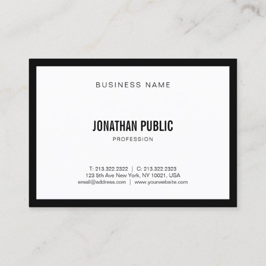 モダンエレガント白黒プロフェッショナル 名刺 (裏面)