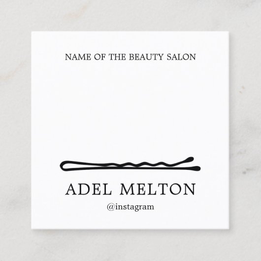 モダンエレガント白黒ヘアピンサロンロイヤリティ ロイヤリティカード (正面)