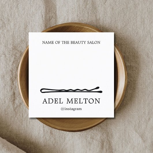 モダンエレガント白黒ヘアピンサロン ロイヤリティカード