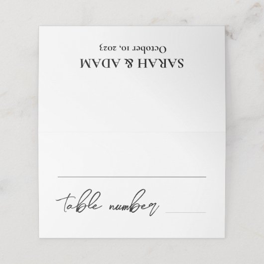 モダンエレガント白黒座席表 プレイスカード (外部開封)
