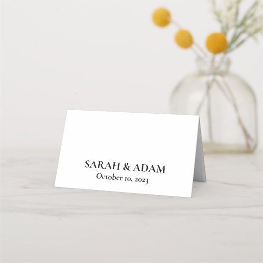 モダンエレガント白黒座席表 プレイスカード (裏面)